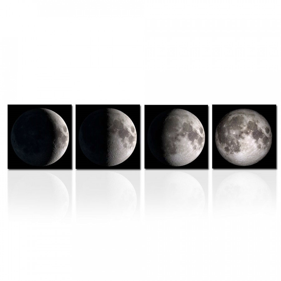 FaFurn - 4-Panel Wall Art Painting Print in Moon Phases