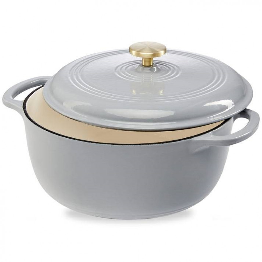 FaFurn 6 Quart Cookware - Light Gray, Cast Iron