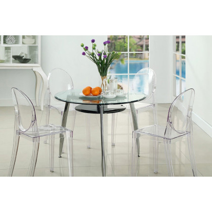 FaFurn - Stackable Clear Acrylic Dining Chair For Indoor Or Outdoor Use