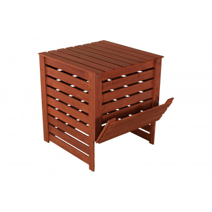 FaFurn - Solid Wood 90-Gallon Compost Bin with Removable Top and Hinged Side Panel