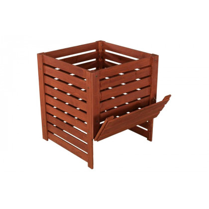 FaFurn - Solid Wood 90-Gallon Compost Bin with Removable Top and Hinged Side Panel