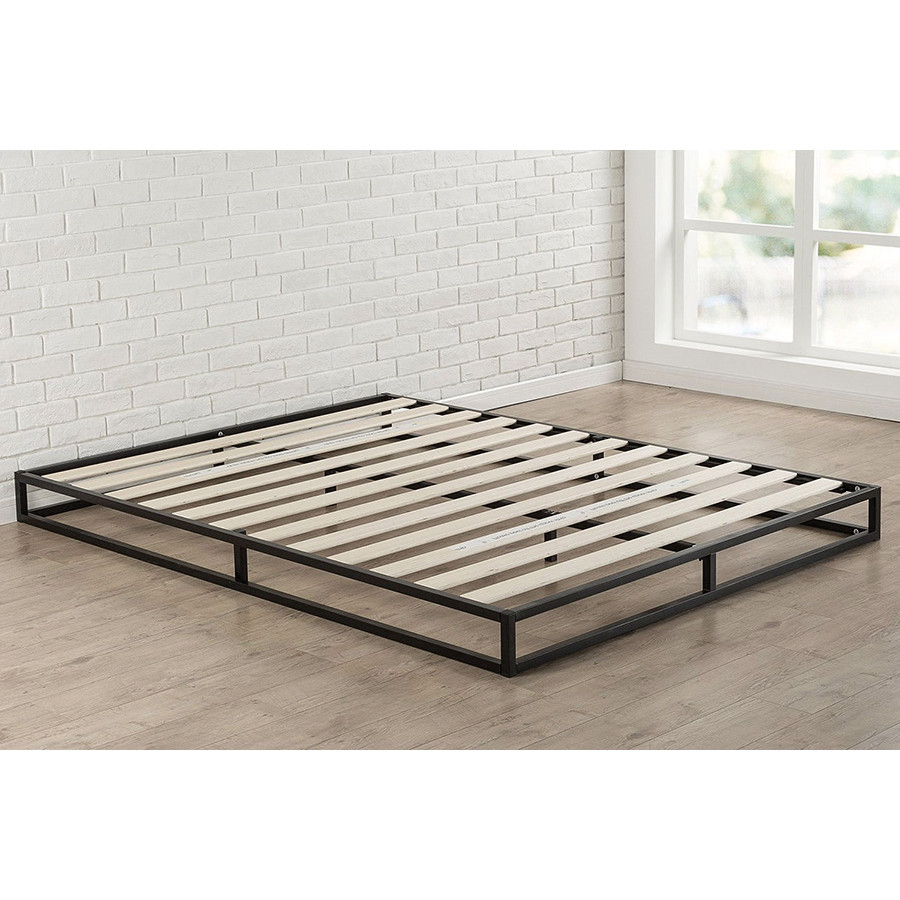 FaFurn - King 6-Inch Low Profile Metal Platform Bed Frame with Wooden Support Slats