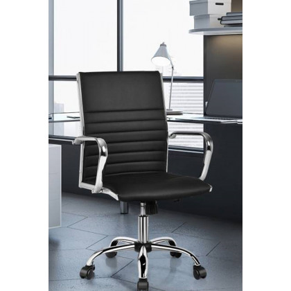 FaFurn - Faux Leather High Back Modern Classic Office Chair with Armrests