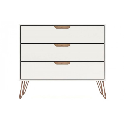 FaFurn - Modern Bedroom Scandinavian Style 3-Drawer Dresser in Off-White Natural Finish