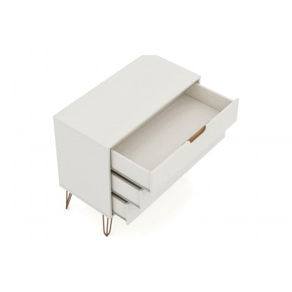 FaFurn - Modern Bedroom Scandinavian Style 3-Drawer Dresser in Off-White Natural Finish