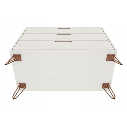 FaFurn - Modern Bedroom Scandinavian Style 3-Drawer Dresser in Off-White Natural Finish