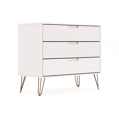 FaFurn Modern Scandinavian Style Bedroom 3-Drawer Dresser - White