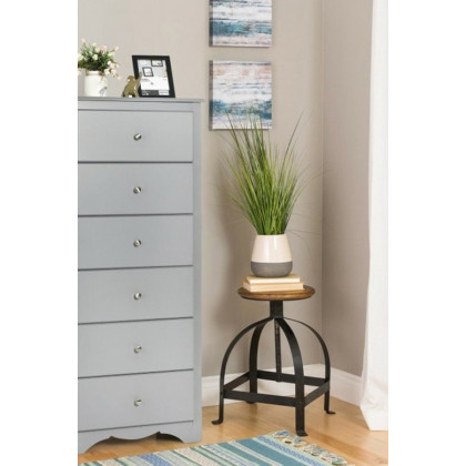 FaFurn Modern 6 Drawer Tall Wood Dresser Chest - Gray