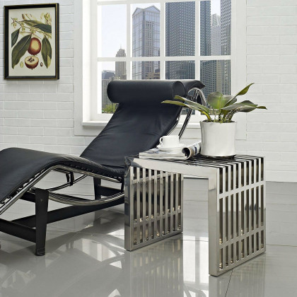 FaFurn - Modern Accent Bench in Stainless Steel
