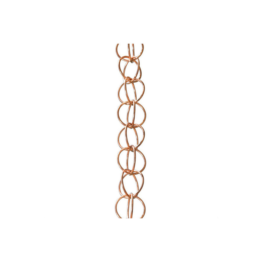 FaFurn - Pure Copper Rings 8.5-Ft Rain Chain Rain Gutter Downspout