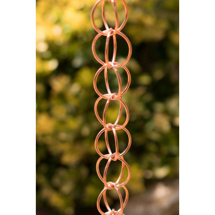 FaFurn - Pure Copper Rings 8.5-Ft Rain Chain Rain Gutter Downspout