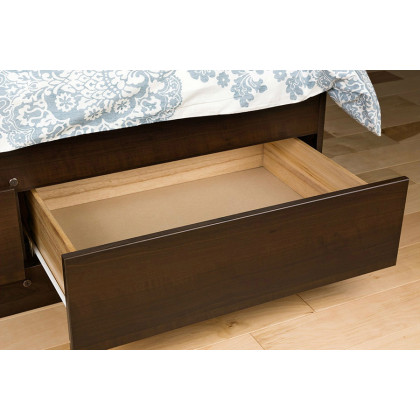 FaFurn - King Size Modern Espresso Platform Bed Frame with 6 Storage Drawers