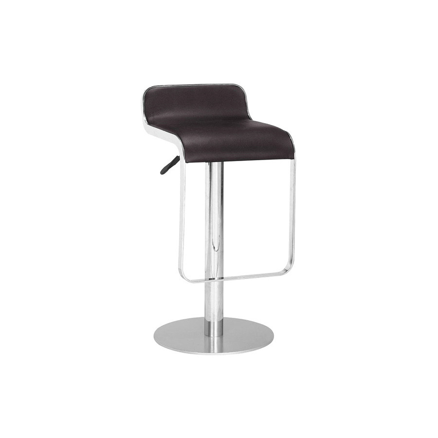 FaFurn - Modern Bar Stool with Espresso Brown Faux Leather Swivel Seat