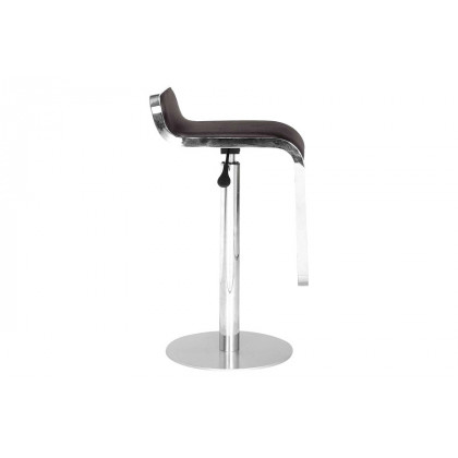FaFurn - Modern Bar Stool with Espresso Brown Faux Leather Swivel Seat