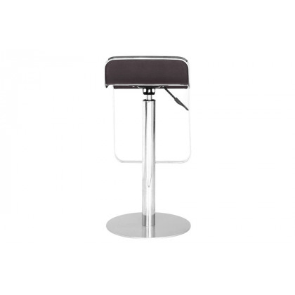 FaFurn - Modern Bar Stool with Espresso Brown Faux Leather Swivel Seat