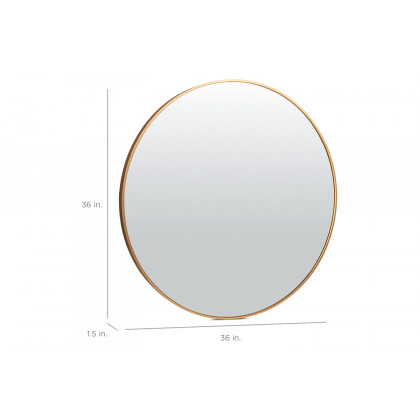 FaFurn 36-Inch Round Bathroom Vanity Wall Mirror Frame - Matte Gold
