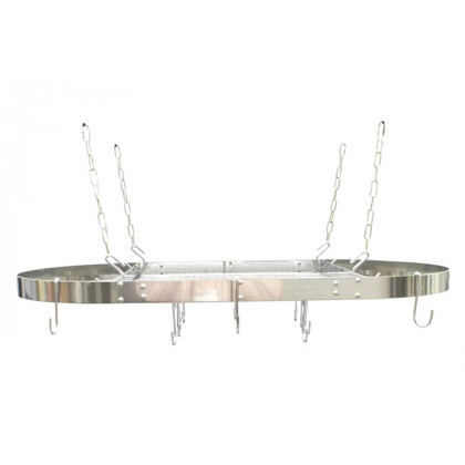 FaFurn - Modern Ceiling Mounted Stainless Steel Oval Hanging Pot Rack