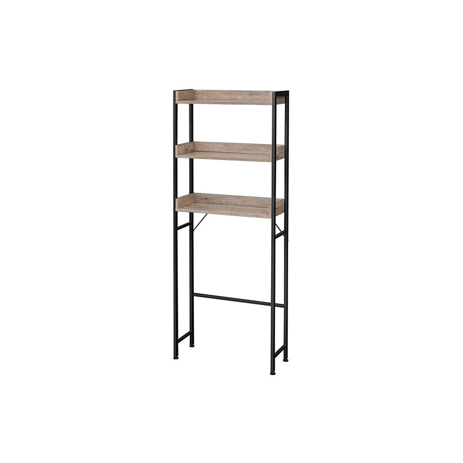 FaFurn - Modern Farmhouse 3 Tier Over The Toilet Metal Wood Storage Shelves