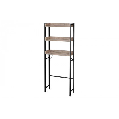 FaFurn - Modern Farmhouse 3 Tier Over The Toilet Metal Wood Storage Shelves
