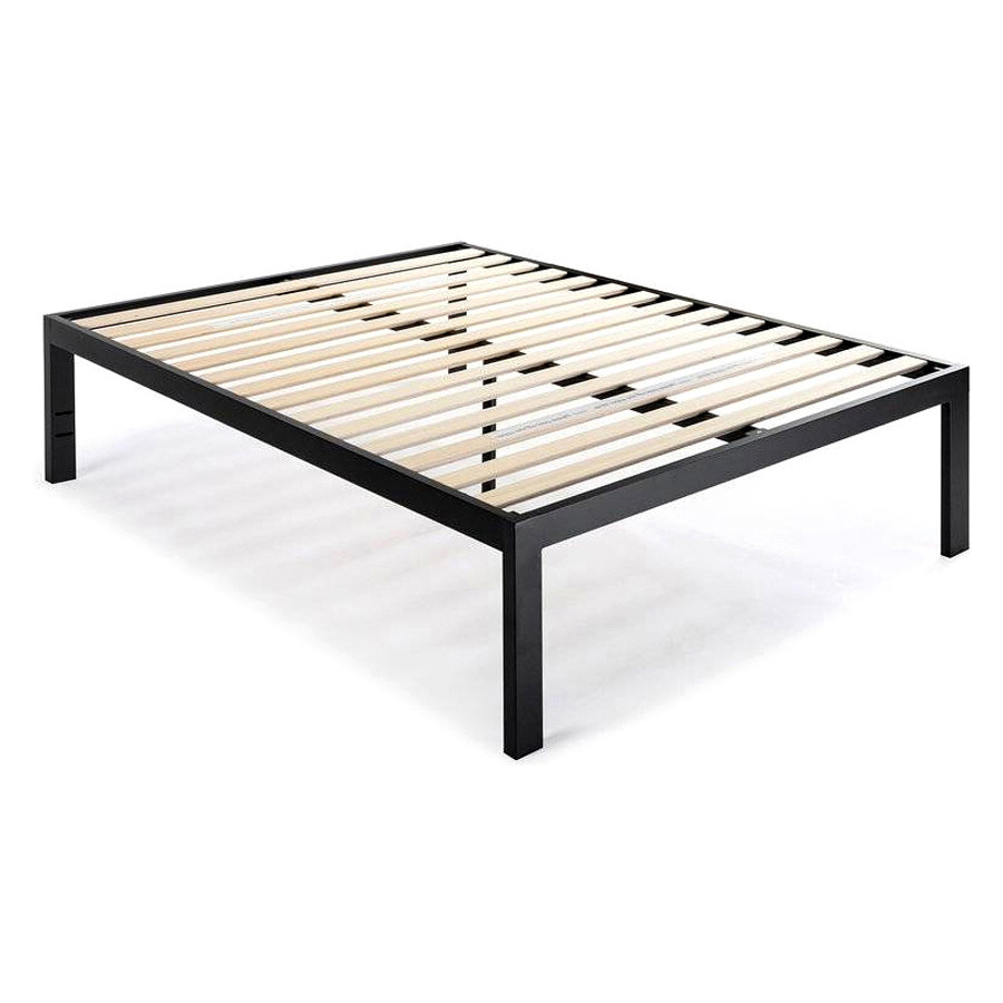 FaFurn 18-Inch Easy Assemble Metal Platform Bed Frame Wooden Slats - King Size