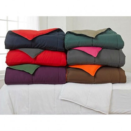 FaFurn 3-Piece King/Cal Size Comforter Set with 2 Shams - Black/Orange