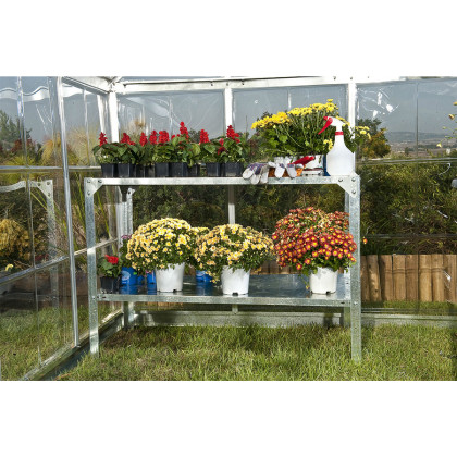 FaFurn - Outdoor Metal Shelving Unit Garden Potting Bench in Sturdy Galvanized Steel