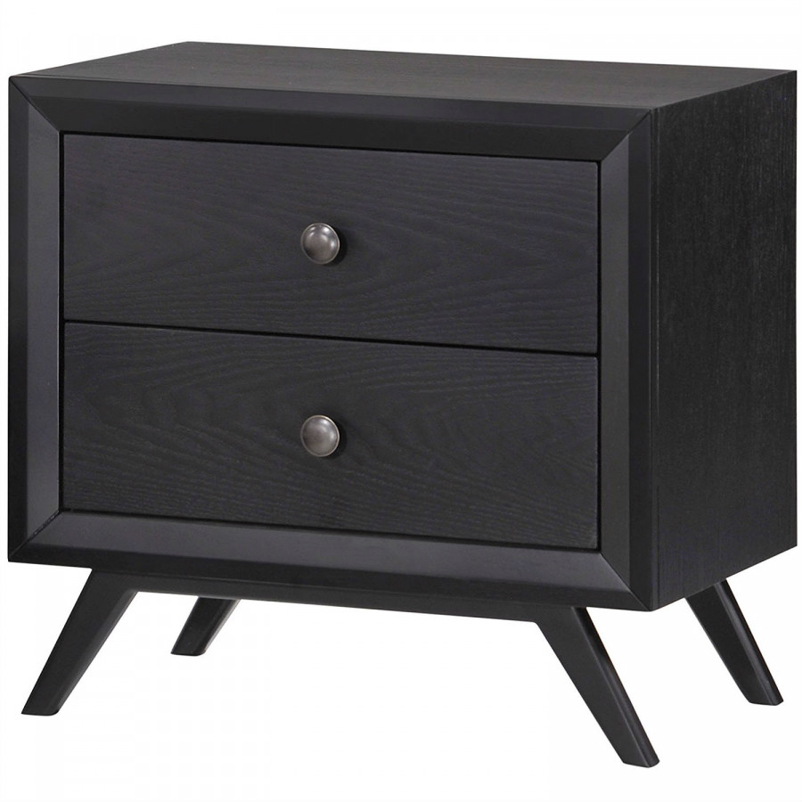 FaFurn - Modern Nightstand in Black, Wood
