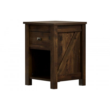 FaFurn - Farmhouse 1-Drawer Bedroom Nightstand with Open Shelf