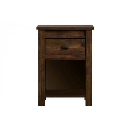 FaFurn Farmhouse 1-Drawer Bedroom Nightstand with Open Shelf - Rustic Pine