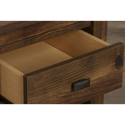 FaFurn Farmhouse 1-Drawer Bedroom Nightstand with Open Shelf - Rustic Pine
