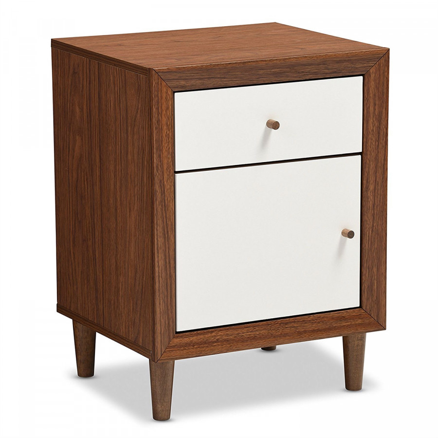 FaFurn - Modern Nightstand in White, Wood