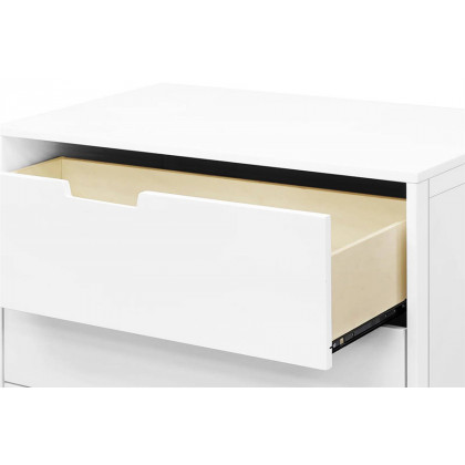 FaFurn Modern Mid-Century Style 3-Drawer Dresser Chest in Wood Finish - White/Walnut