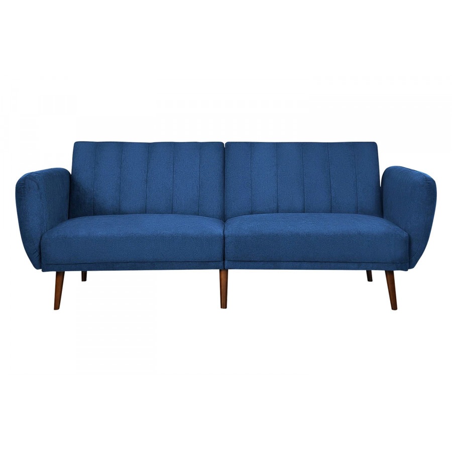 FaFurn Modern Scandinavian Linen Upholstered Sofa Bed with Wooden Legs - Blue