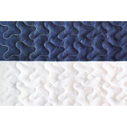 FaFurn 2 Piece Nautical Stripped/Anchors Reversible Microfiber Quilt Set - Navy, Twin Size