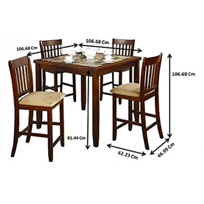 FaFurn - Casual 5-Piece Dining Set with Microfiber Padded Counter Height Stools