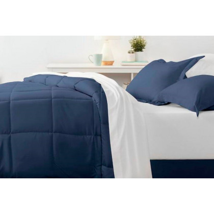 FaFurn King Size 6-Piece Reversible Comforter Set - Navy, Microfiber