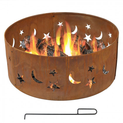 FaFurn - Round Fire Pit with Rust-like Finish in Steel