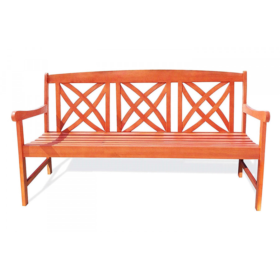 FaFurn - Outdoor Weather Resistant Eucalyptus Wood 5-Ft Garden Bench