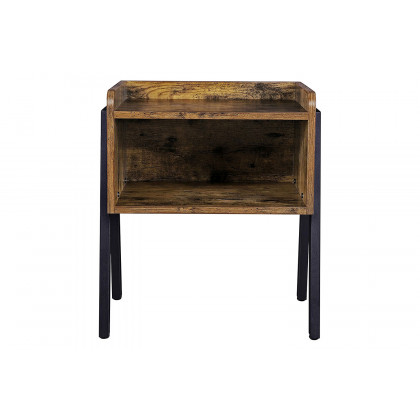 FaFurn - Modern Stacking Open Shelf Nightstand End Table in Medium Brown Wood Finish