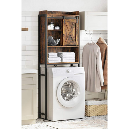 FaFurn - Farmhouse Over The Toilet Sliding Barn Door Storage Cabinet Cupboard