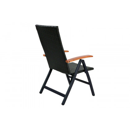 FaFurn - Outdoor Heavy Duty Folding Rattan Patio Chair with Wood Armrest