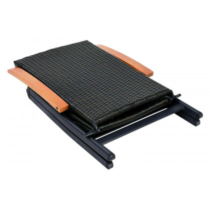 FaFurn - Outdoor Heavy Duty Folding Rattan Patio Chair with Wood Armrest