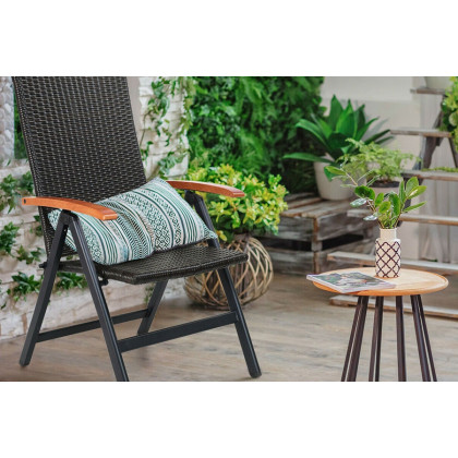 FaFurn - Outdoor Heavy Duty Folding Rattan Patio Chair with Wood Armrest