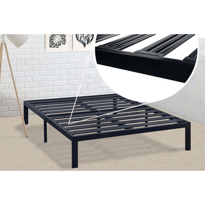 FaFurn - Full Size Metal Platform Bed Frame with 3.86 Inch Wide Heavy Duty Steel Slats