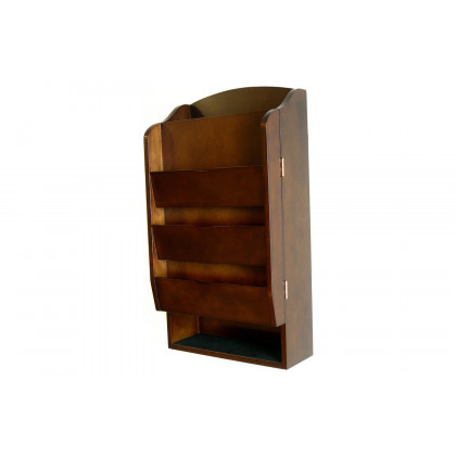 FaFurn - Door/Wall Mount Organizer Letter Holder Mail Sorter in Dark Walnut