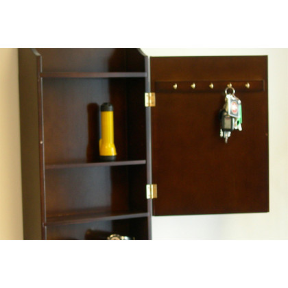 FaFurn - Door/Wall Mount Organizer Letter Holder Mail Sorter in Dark Walnut