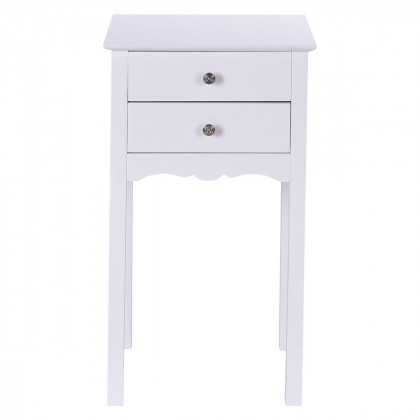 FaFurn - Elegant 2-Drawer Nightstand in White, Wood
