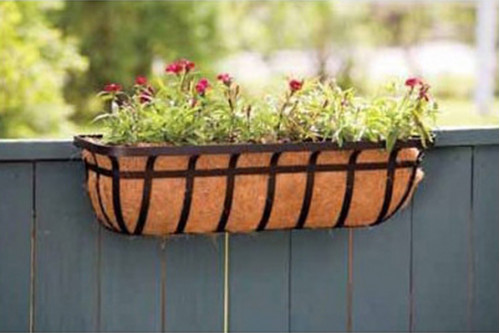 FaFurn™ - 30-Inch Windowithdeck Planter with Coco Liner in Black