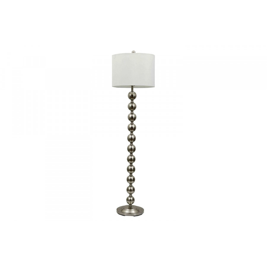 FaFurn - Contemporary 65-Inch Tall Brushed Steel Floor Lamp with White Drum Shade
