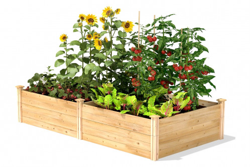 FaFurn™ - 17-Inch High Pine Wood Raised Garden Bed 4 Ft X 8 Ft
